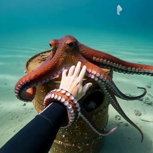Giant Octopus Attack Underwater POV | Diver vs Octopus Encounter in Rusty Barrel