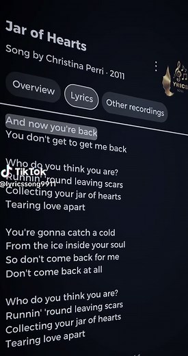 Jar of Hearts Lyrics - Christina Perri