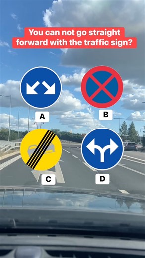 Traffic sign prohibits to go straight forward? #cardriving #driving #automobile #drivingtips