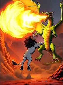 Capalyon 🦁 VS Dragon 🐉 " Capalyon clashes with the Dragon " #animationbattle