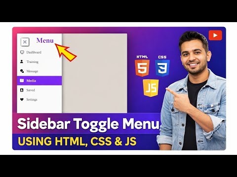 Sidebar Toggle Menu Design with HTML CSS.
