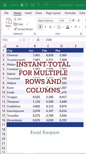 Excel AutoSum Shortcut You Must Know