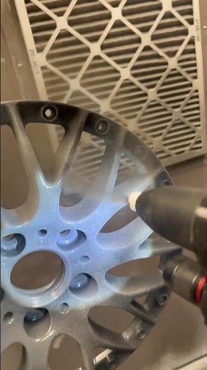 My new favorite gunmetal color 🔥 #transformation #powdercoating #powdercoat #powdercoated #wheels