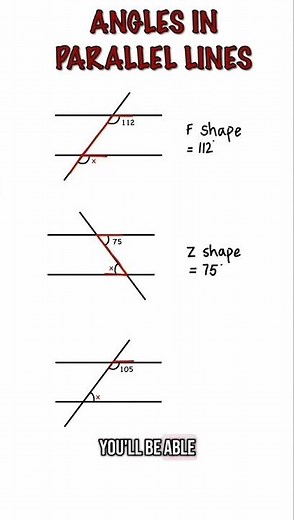 Angles in parallel lines #maths #basicproblems #algebra