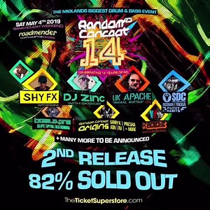 The Second Release Tickets are now close to selling out so it won’t be long before we release the FINAL allocation of tickets! On another note, it’s Good Friday and start of the Easter weeeekend! Here’s another banger from Shy Fx to get things moving 💫 🎼Shy Fx & T Power : Everyday 🎧 Tickets here 👉🏽 :-https://tinyurl.com/RC-14yrs-DNB | Random Concept