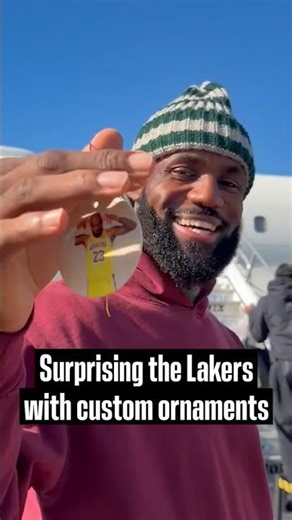 Surprising the Lakers with Custom Ornaments