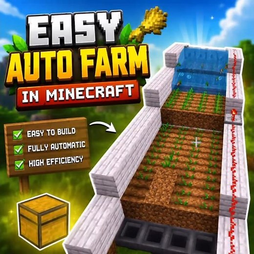 🌾 Easy Automatic Farm in Minecraft! 🚜 | Unlimited Crops Farm Tutorial