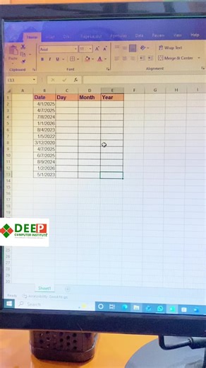 Extract Day, Month & Year in Excel Easily