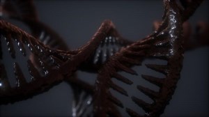 loop double helical structure of dna strand close-up animation