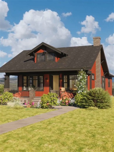 Modern Red Farmhouse Tour: 3 Bed, 2 Bath Small House