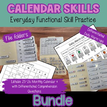 Calendar Skills - Multiple Activities for Everyday Practice - Life Skills