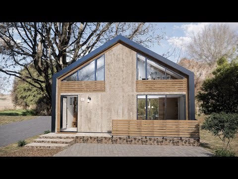 9x7 ft 2-Story Modern Industrial Cottage | Tiny Minimalist Home with Bold Style