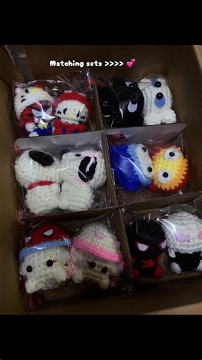 Matching Handmade Crochet Keychains for Couples