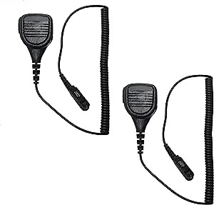 MaximalPower Palm Speaker Mic with Reinforced Cable and Noise Reduction Remote Shoulder Microphone for Motorola DMR Radio XPR3300 XPR3500 XPR3300e XPR3500e XPR 3300 3500 3300e 3500e (2 Pack)