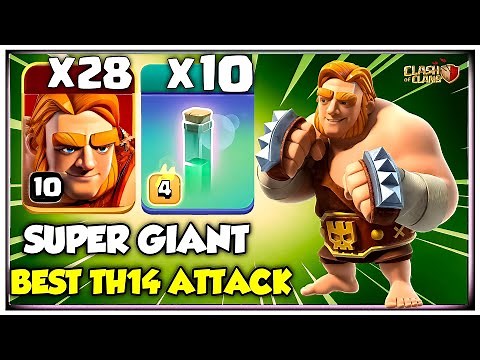 Th14 Mass Super Giant Attack | Best TH14 Attack Strategy in Clash of Clans