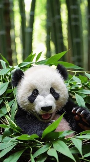 When a Panda Waves Hello — Cuteness Overload! 🐼🥰