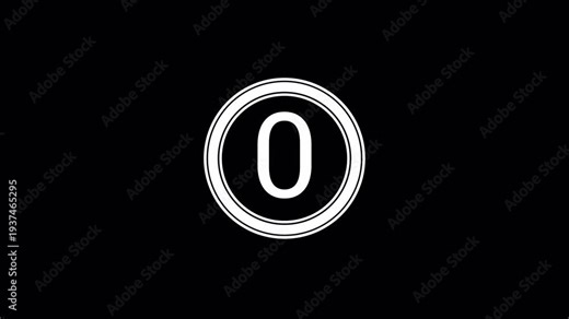 5 seconds countdown timer with white animated circle and number countdown on black