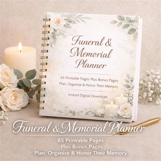 Funeral Memorial Planner | Celebration of Life, Planning Guide (digital Download) - Etsy