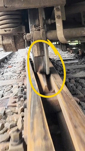 Changing track over turnout point with slow motion. #slowmotion #railtrack #shorts
