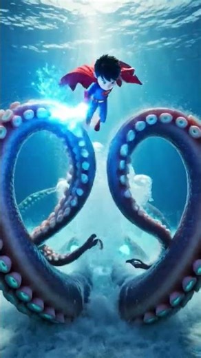 Sea Monster vs Brave Boy 🌊 #kids #cartoon #action #animation #octopus #ocean