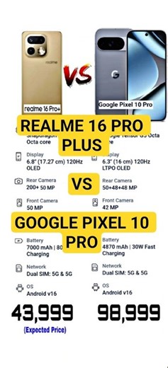 REALME 16 PRO PLUS VS PIXEL 10 PRO !! #shorts #shortvideo #youtubeshorts #viral #viralvideo #short