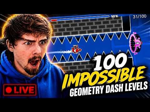 I Tried Beating 100 Impossible Geometry Dash Levels