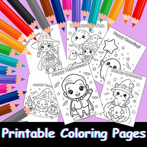 Halloween Coloring Pages for Kids, Spooky Activity Sheets (digital Download) - Etsy
