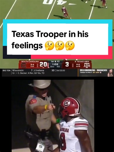 Texas Syate Trooper at Texas A&M hame 'relieved of his assignment' after bumping into Nyck Harbor of South Carolina.