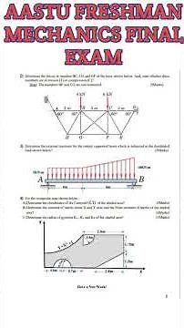 AASTU Mechanics Final Exam | Freshman Physics Full Revision