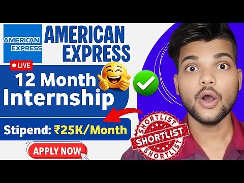 🤑American Express Paid Apprenticeship 2025 | ₹25,000/Month | Internship Full Guide & How to Apply|