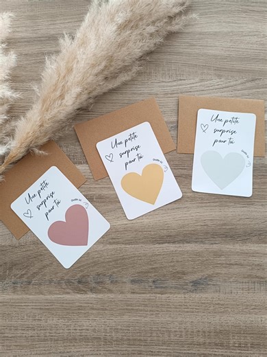 Carte à gratter annonce papa, mamie, papy, tata, tonton, parrain, marraine – Annonce grossesse originale -cœur à gratter-carte personnalisée - Etsy France