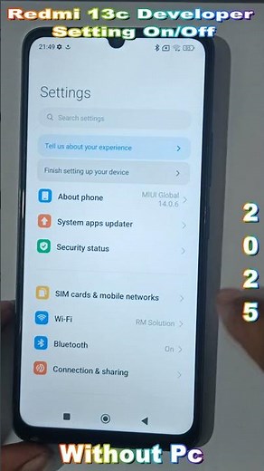 Xiaomi Redmi 13C Enable/Disable Developer Options 2025 || Redmi 13C Developer Setting on/Off 2025
