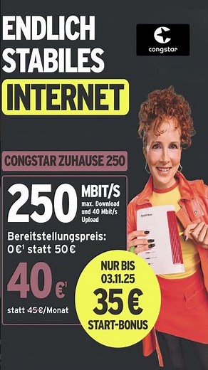 Congstar Festnetz 250 M/Bit check!💚