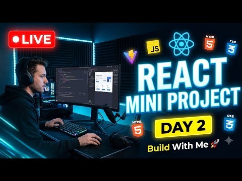 🔴 LIVE | Building a React Mini Project 🚀 | React.js Learning Journey | Day 3 | Study With Me