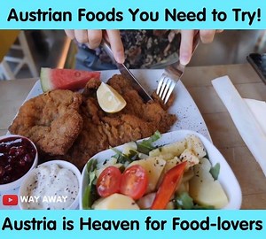 13K views · 179 reactions | Austrian Foods You Need to Try!  Some Austrian foods you need to try are, of course, Wienerschnitzel, Strum ("storm" young wine), Leberkäse, and Street Food Sausages! Let's enjoy <3 : @WAY AWAY #austria #Austrian #foods | I Love Austria | Facebook
