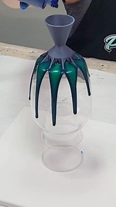 Flower funnel tool acrylic pour on a vase! Grab your set of flower funnel tools for a special discount today ❤️ #mixedmediagirl #acrylicpour | Mixed Media Girl