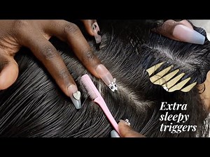 ASMR | Intense HAIRPLAY & Gentle NITPICKING for a goodnight sleep 😴 | no talking | upclose zoomed