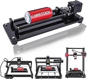 Laser Rotary Roller, Laser Engraver Y-axis Rotary Roller Engraving Module for Cylindrical Objects, Compatible with Most Kinds of CNC Laser Cutter and Engraver Machine, 3D Printer Accessories
