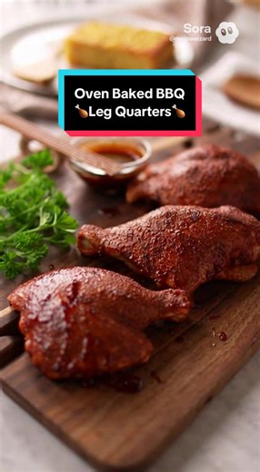 🍗 Southern Oven-Baked BBQ Chicken Leg Quarters Ingredients Chicken \t•\t4–6 chicken leg quarters \t•\t2 tbsp olive oil or melted butter Seasoning (Dry Rub) \t•\t2 tsp smoked paprika \t•\t1½ tsp garlic powder \t•\t1 tsp onion powder \t•\t1 tsp brown sugar \t•\t1 tsp salt \t•\t½ tsp black pepper \t•\t½ tsp cayenne (optional) BBQ Finish \t•\t1½ cups thick BBQ sauce (Sweet Baby Ray’s–style works great) \t•\t2 tbsp honey or brown sugar \t•\t1 tbsp apple cider vinegar \t•\t1 tbsp Worcestershire sauce