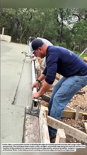 Smart Concrete Edge Finishing Using Steel Channel Tool | Satisfying Construction Technique.