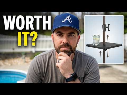 Adjustable Height Umbrella Table - Game Changer