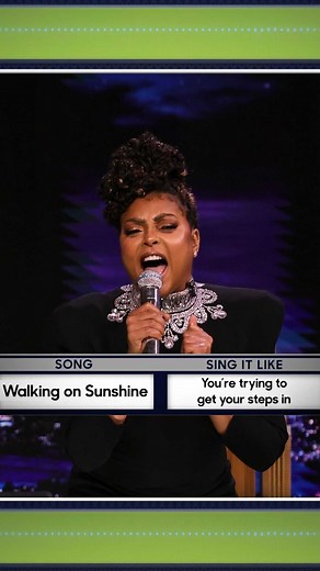 Sing It Like: Jimmy & @tarajiphenson perform “Walking on Sunshine” as if they’re trying to get their steps in! #FallonTonight | The Tonight Show Starring Jimmy Fallon