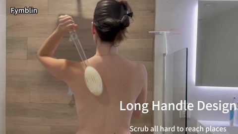 Back Scrubber Long Handle for Shower,Back Brush Dual-Sided with Stiff and Soft Bristles,Body Exfoliator for Bath or Dry Brush