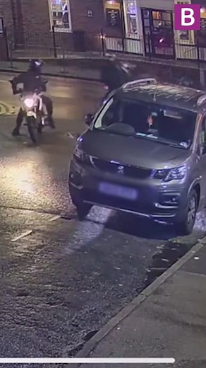 Video footage captures a frightening knifepoint robbery in Sutton Coldfield as an armed gang threaten and attack a 'delivery' rider stealing his motorbike #news #westmidlands #birmingham #police #crime | Birmingham Live