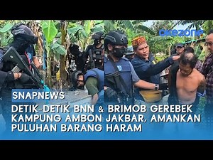 Detik-detik BNN & BRIMOB Gerebek Kampung Ambon Jakbar, Amankan Puluhan Barang Haram