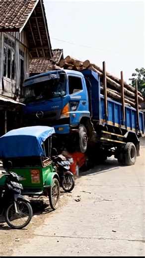 🚨 Hino Log Truck Crashes Into House After Losing Control!