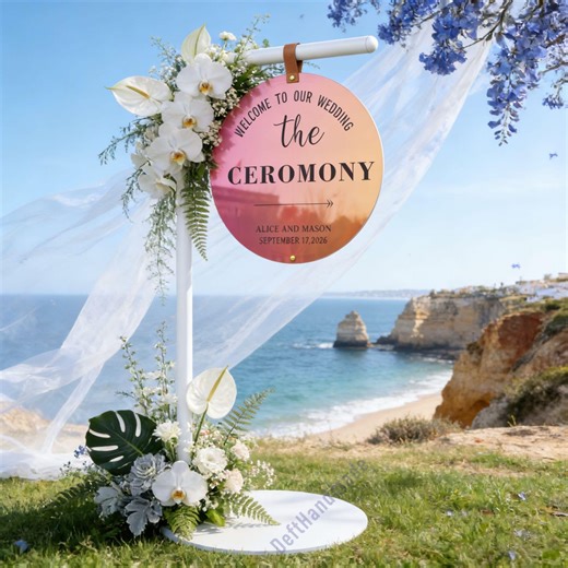 Personalized Rustic Gold Welcome Sign, Metal Wedding Entrance, Custom Plaque for Ceremony Reception - Etsy