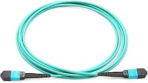 MPO to MPO Fiber Patch Cable 12 Fibers OM3 50/125 Multimode Fiber Optic Patch Cable, Type A (1m, MPO Male to MPO Female)