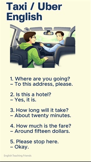 Taxi / Uber English 🚕 | Easy Conversation for Beginners