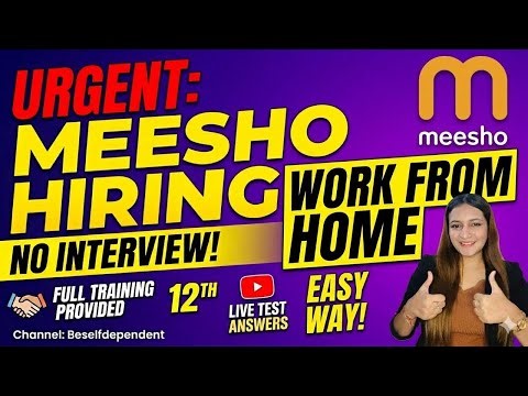 Meesho Job 🔥 ₹25,000 Salary | 12th Pass | Non Voice Work From Home 😱